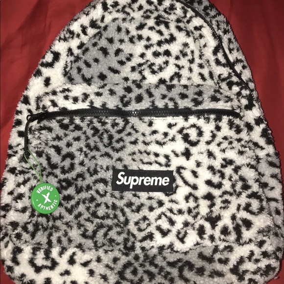 supreme backpack leopard
